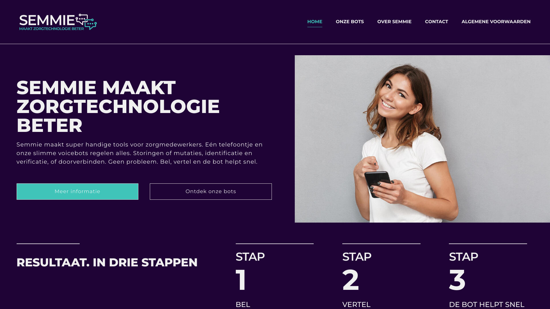 Semmie Homepage van de nieuwe freestyle website Semmie