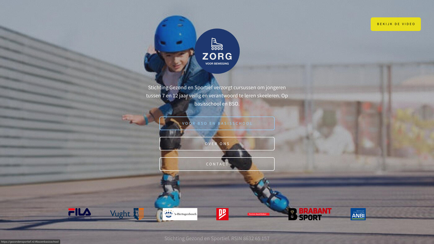 Homepage van de nieuwe website van Zorg voor Beweging