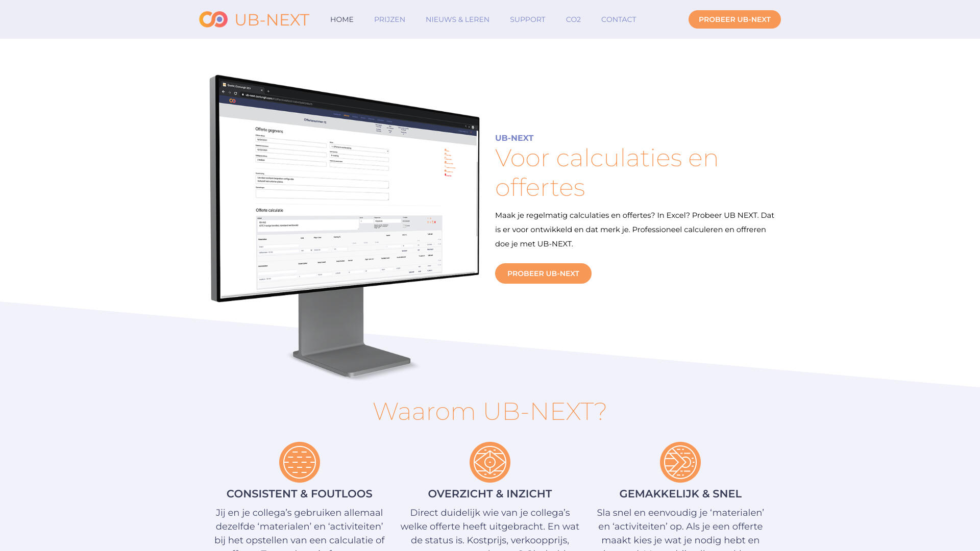 UB-NEXT Homepage van de nieuwe freestyle website UB-NEXT